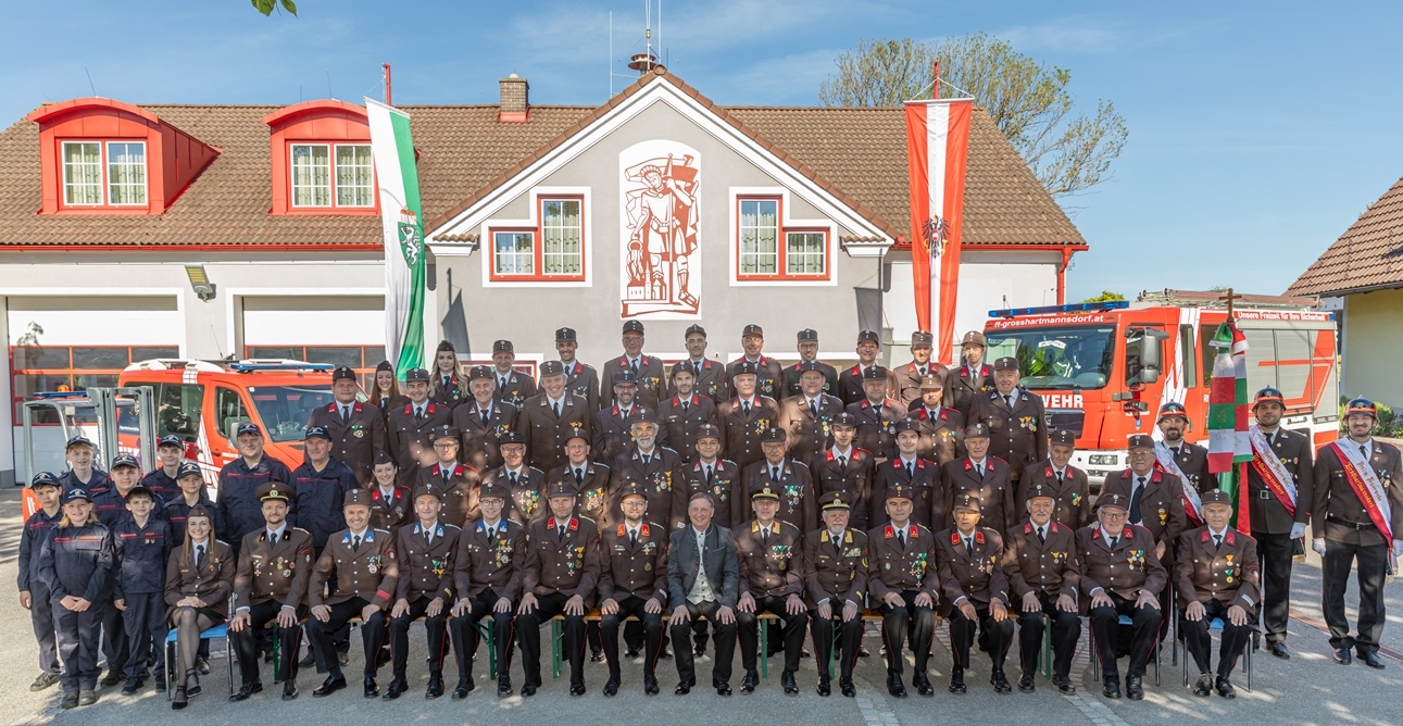 Mannschaftsfoto - 130 Jahre FF Grosshartmannsdorf